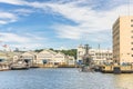 Valiant tug Puyallup, SÃÂryÃÂ« submarine and Auxiliary Multi-purpose Support ship Enshu in Yokosuka naval port.